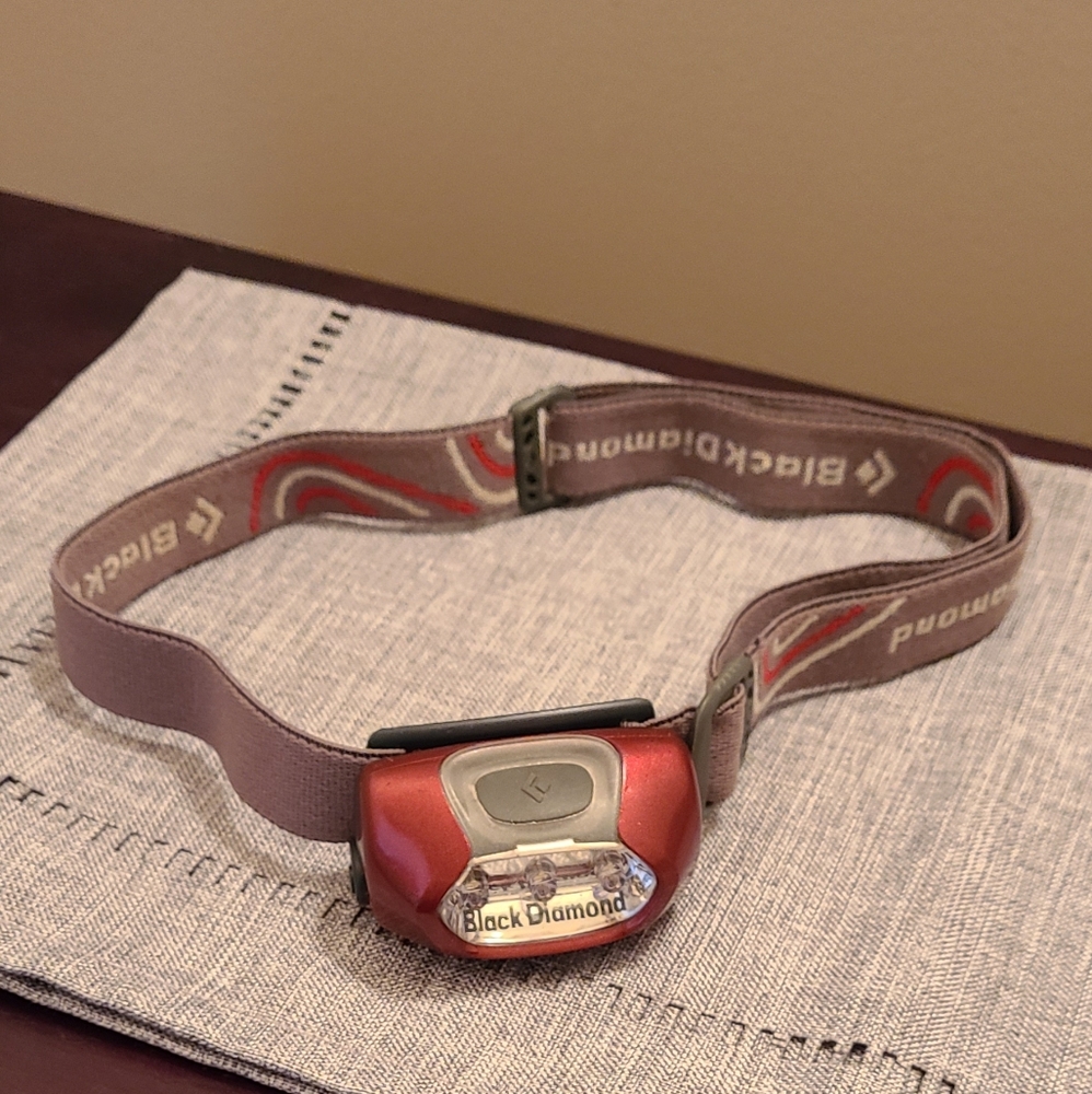 Black Diamond Red Headlamp with Gray Strap